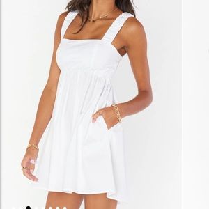 Show Me Your Mumu Fling Mini Dress in White - Small NWT